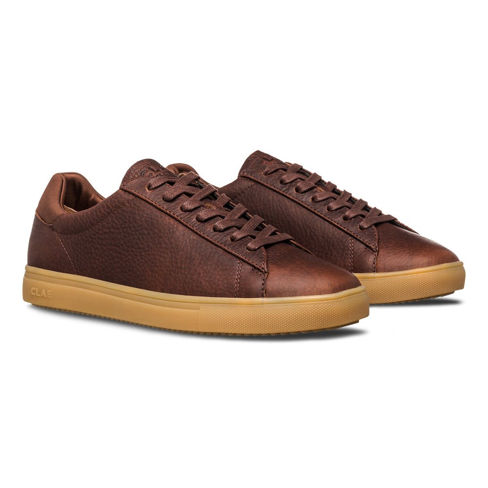 CLAE BRADLEY Shoes Womens USA745-U60 In Cocoa Leather Light Gum